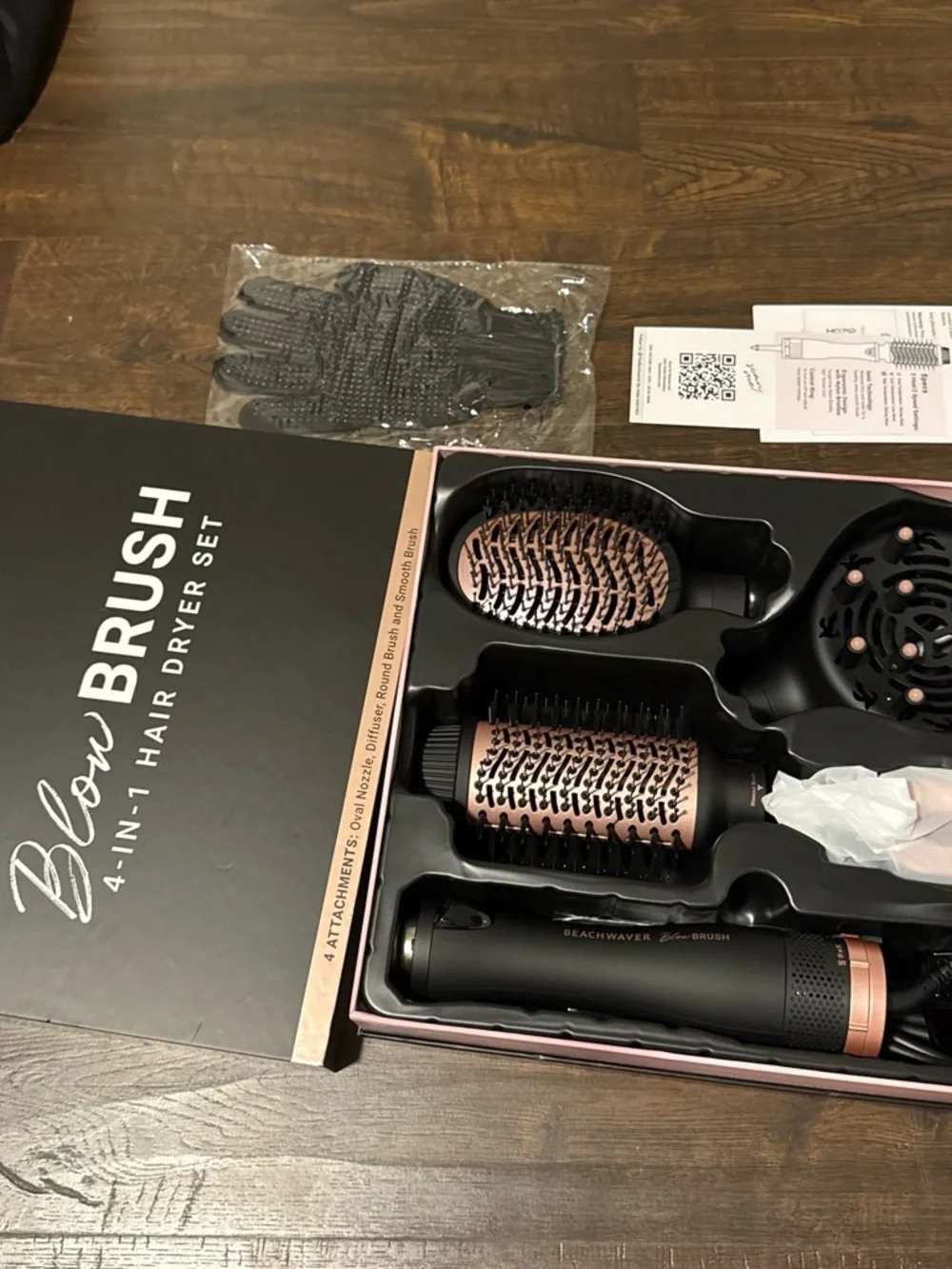 Blow Brush 4-in-1 Hair Dryer Set - Black & Rose Gold